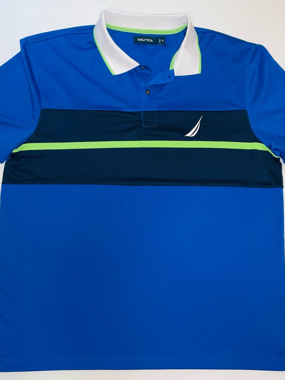 NWT Nautica XL Performance Moisture Wicking Golf Polo Shirt Blue